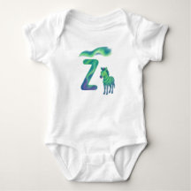 Anpassningsbar Norrskensbokstav Z Aurora Zebra