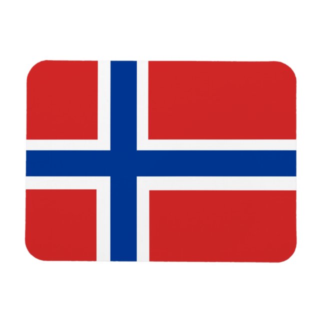 Anpassningsbar Norsk Flagga (Norske Flagg) Magnet (Horisontell)
