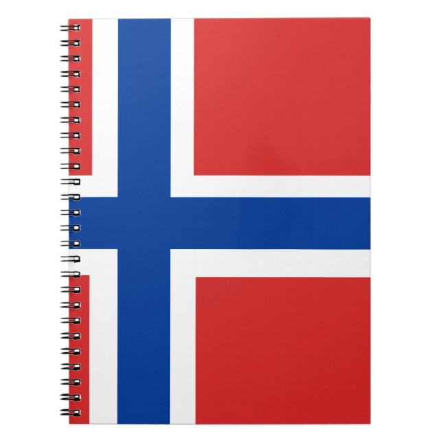 Anpassningsbar Norska Flagga (Norske Flagg) Anteckningsbok Med Spiral (Framsidan)