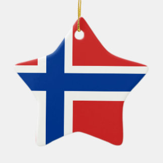 Anpassningsbar Norska Flagga (Norske Flagg) Julgransprydnad Keramik