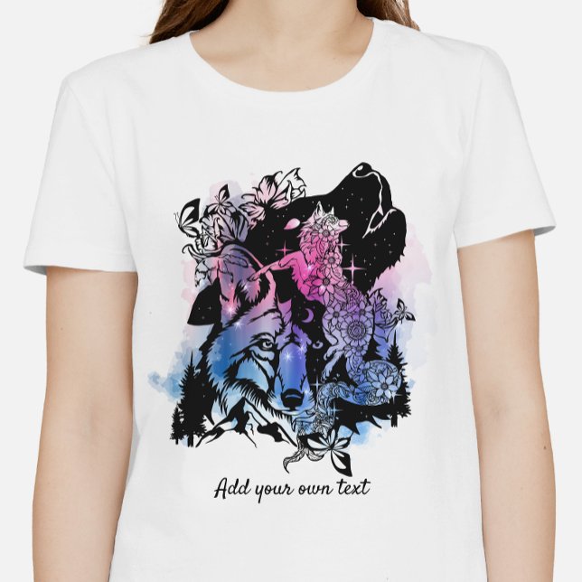 Anpassningsbar North American Coyote Art | Lila på T Shirt (Skapare uppladdad)