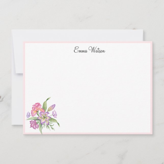 Anpassningsbar Note Card-Blommigt-Bouquet Anteckningskort (Framsida)
