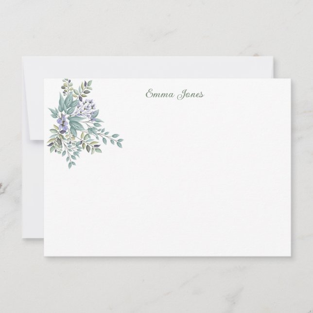 Anpassningsbar Note Card-botanisk Blommigt Anteckningskort (Framsida)