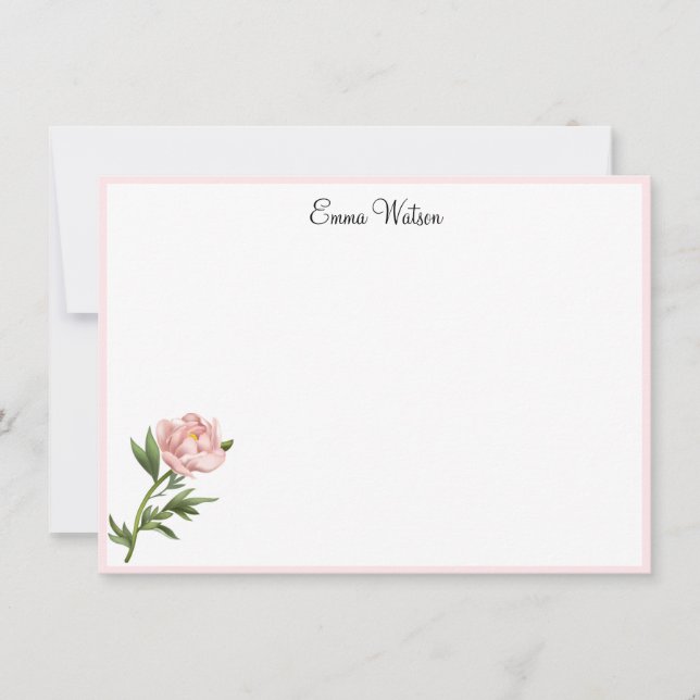 Anpassningsbar Note Card-Peony Anteckningskort (Framsida)