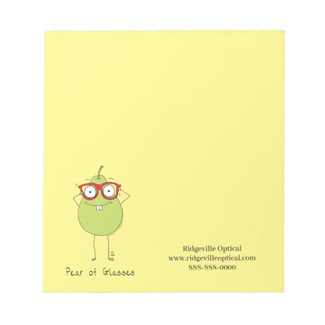 Anpassningsbar Note Pad för Öga Doctors Office Anteckningsblock (Framsida)