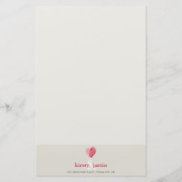 ANPASSNINGSBAR NOTE sött modernt fingeravtryckspar Brevpapper