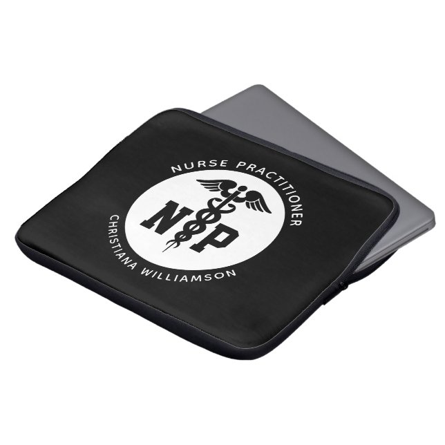 Anpassningsbar NP Nurse Practister Studenten Caduc Laptop Fodral (Framsida topp)
