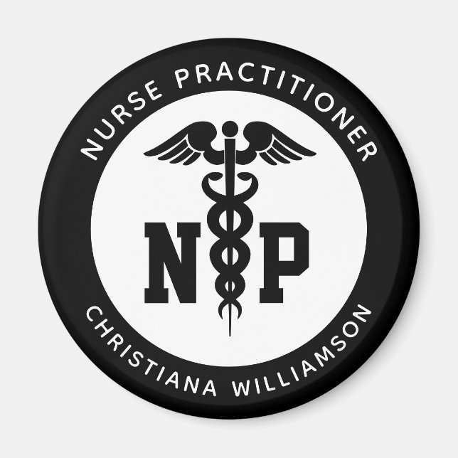 Anpassningsbar NP Nurse Practister Studenten Caduc Magnet (Framsidan)