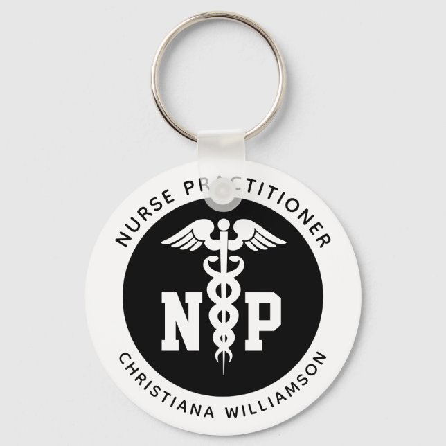 Anpassningsbar NP Nurse Practister Studenten Caduc Nyckelring (Framsida)