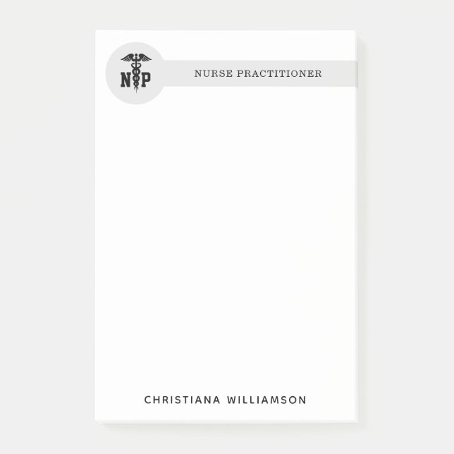 Anpassningsbar NP Nurse Practister Studenten Caduc Post-it Block (Framsida)