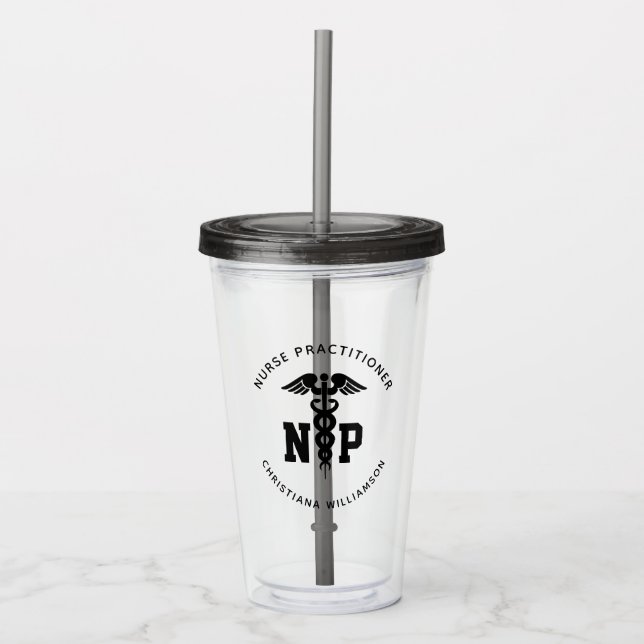 Anpassningsbar NP Nurse Practister Studenten Caduc Take Away Mugg (Framsida)