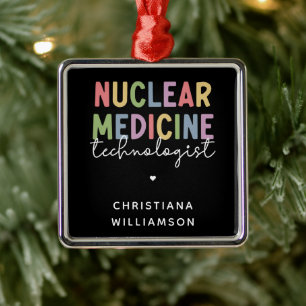 Anpassningsbar Nuclear Medicine Technolog CNMT-gåv Julgransprydnad Metall