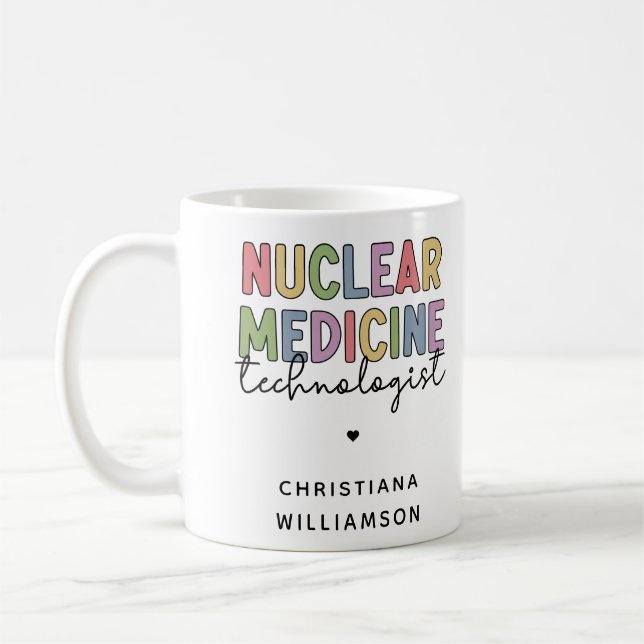 Anpassningsbar Nuclear Medicine Technolog CNMT-gåv Kaffemugg (Vänster)
