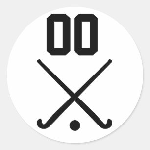 Anpassningsbar Number Team Fält Hockey Runt Klistermärke