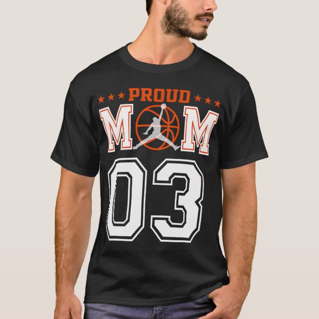 Anpassningsbar nummer 03 Proud Basketball Mamma Pe T Shirt (Framsida)