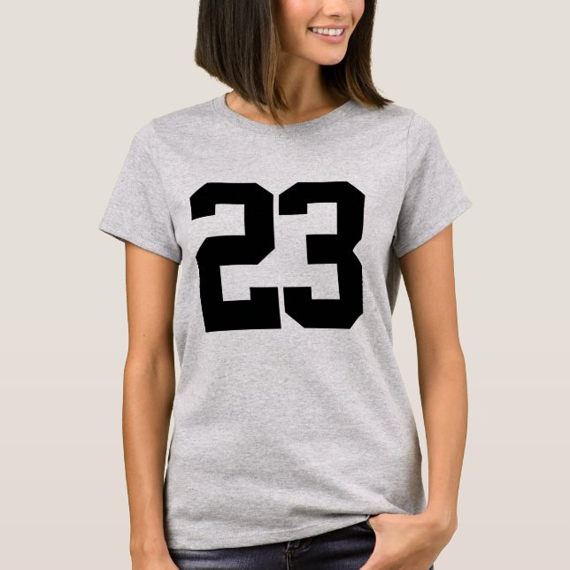 Anpassningsbar nummer 23 t-shirt designnummer (Framsida)
