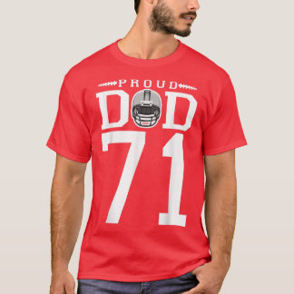 Anpassningsbar nummer 71 Proud Football Pappa Pers T Shirt