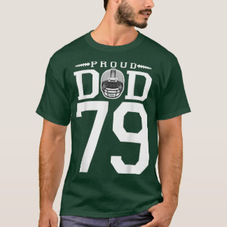 Anpassningsbar nummer 79 Proud Football Pappa Pers T Shirt