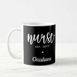 Anpassningsbar Nurse Est Typography Nurse RN stude Kaffemugg