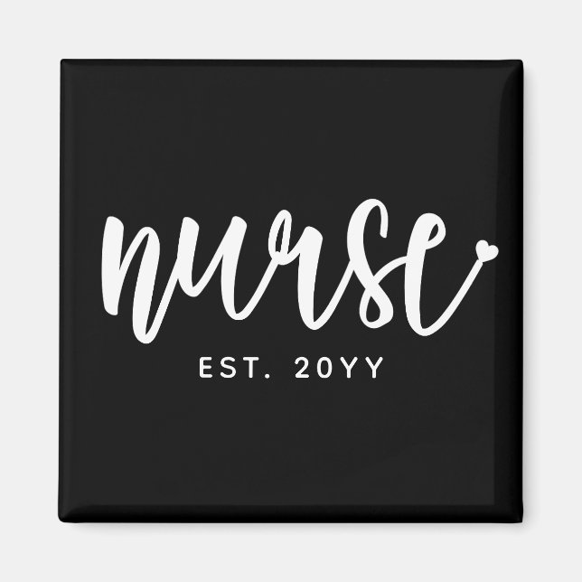 Anpassningsbar Nurse Est Typography Nurse RN stude Magnet (Framsidan)