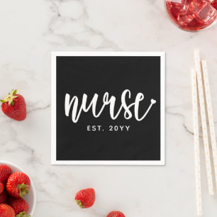 Anpassningsbar Nurse Est Typography Nurse RN stude Pappersservett