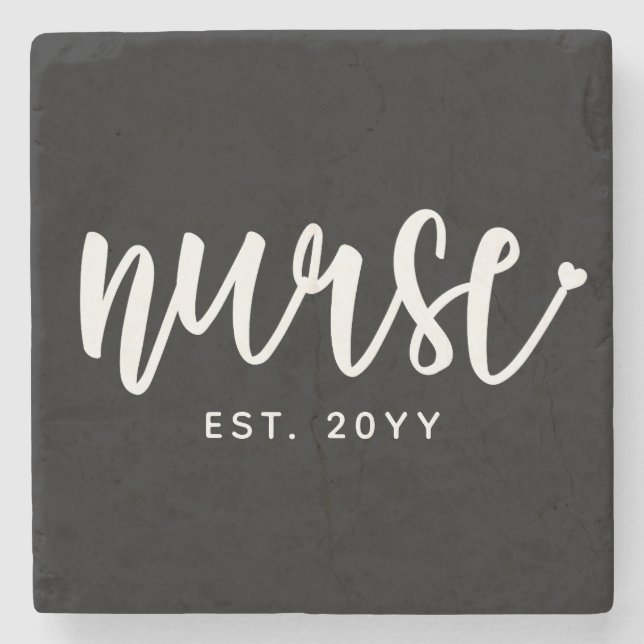 Anpassningsbar Nurse Est Typography Nurse RN stude Stenunderlägg (Framsidan)