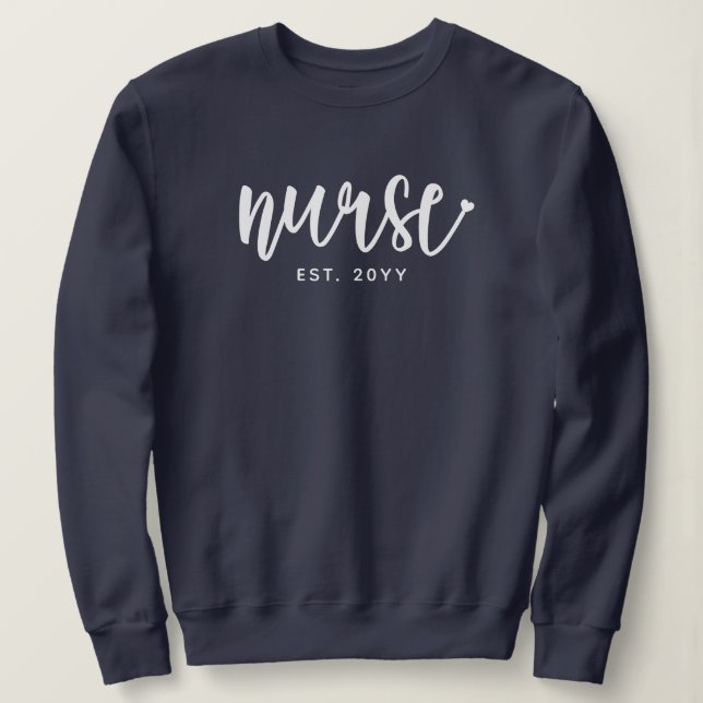 Anpassningsbar Nurse Est Typography Nurse RN stude T Shirt (Design framsida)