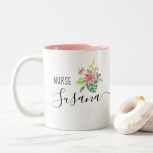 Anpassningsbar Nurse Grad Nursing School Gift Tack Två-Tonad Mugg