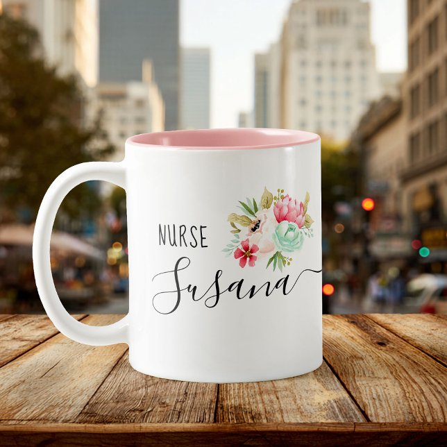 Anpassningsbar Nurse Grad Nursing School Gift Tack Två-Tonad Mugg (Skapare uppladdad)