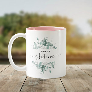 Anpassningsbar Nurse Grad Nursing School Gift Tack Två-Tonad Mugg