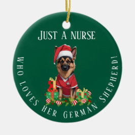 Anpassningsbar Nurse Kärlek Tysk Shepherd-Hund jul Julgransprydnad Keramik