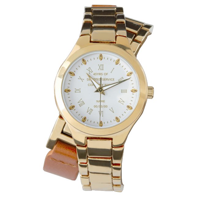 Anpassningsbar NURSE Pension Watch Guld White Eleg Armbandsur (Framsida)