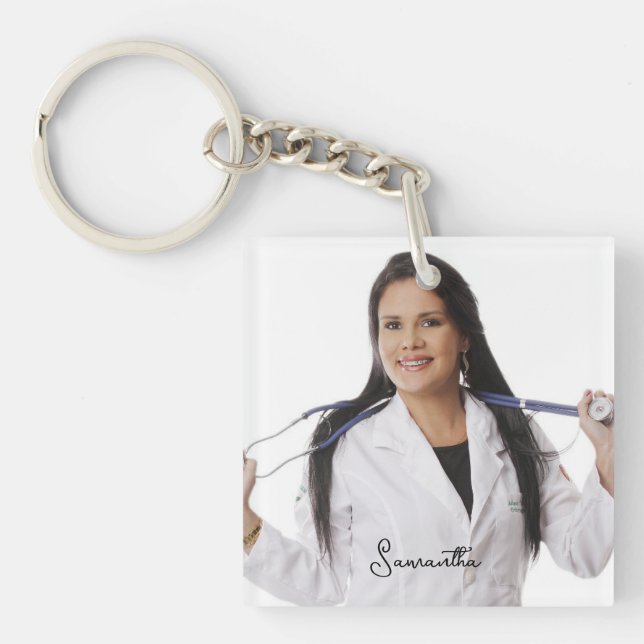 Anpassningsbar Nurse Photo och Namn Personlig Keyc (Framsidan)