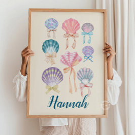 Anpassningsbar Nursery Seashell Coquette Skriv ut Poster