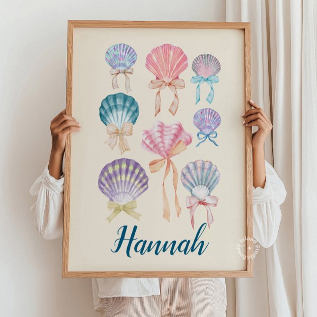 Anpassningsbar Nursery Seashell Coquette Skriv ut Poster (Skapare uppladdad)