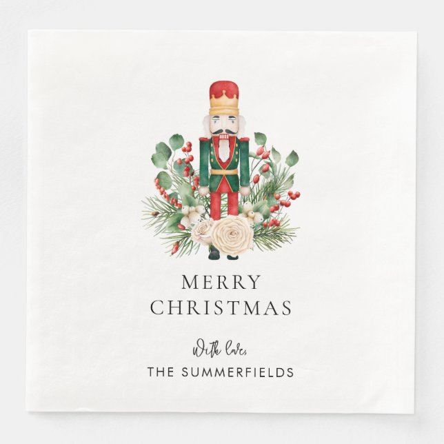 Anpassningsbar Nutcracker-familjens julskript Pappersservett (Framsida)