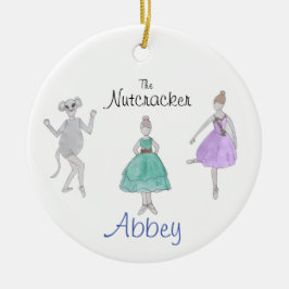 Anpassningsbar Nutcracker Party Girl/Mouse/Flower Julgransprydnad Keramik