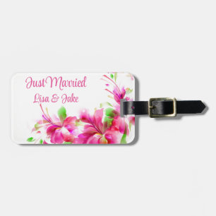 Anpassningsbar Ny gifta Blommigt Luggage Tag Bagagebricka