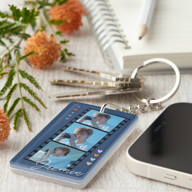 Anpassningsbar - nyckelkedjor för foto och text (Högra Framsidan)