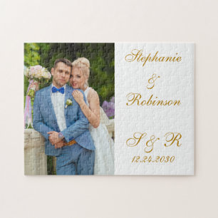 Anpassningsbar Nyligen använt Photo Monogram Bröll Pussel