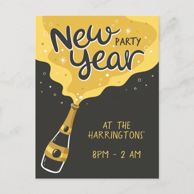 Anpassningsbar - nytt år Party Helg Vykort (Framsida)