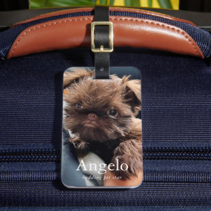 Anpassningsbar Nytt Pet Puppy Hund 2-foto Bagagebricka