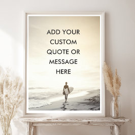 Anpassningsbar Ocean Sunset Surfer Quote Poster