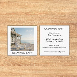 Anpassningsbar Ocean View-fotorealty Fyrkantigt Visitkort