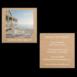 Anpassningsbar Ocean View Photo Realty Kraft Fyrkantigt Visitkort