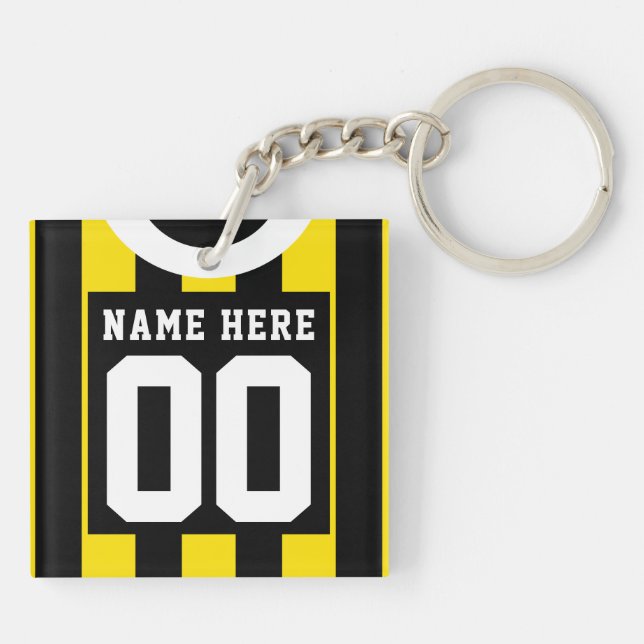 Anpassningsbar Ocer Rugby Jersey Nyckelring, Guld  (Baksidan)
