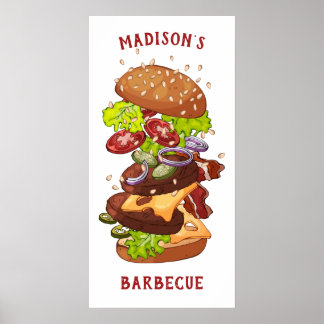 Anpassningsbar och färg Big Burger poster