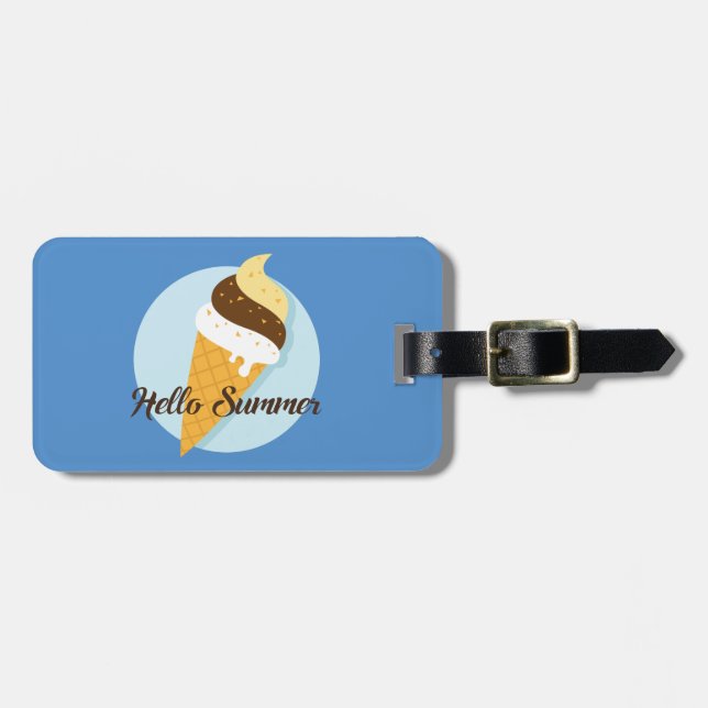 Anpassningsbar och färg Ice Cream Hej Bagagebricka (Horisontell Framsida)