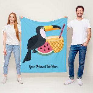Anpassningsbar och färg Toucan Illustration Fleecefilt
