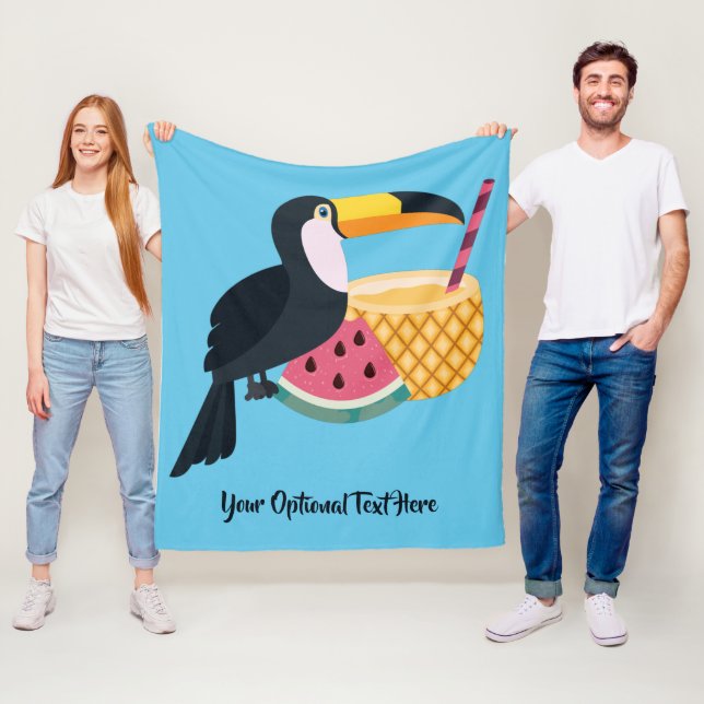 Anpassningsbar och färg Toucan Illustration Fleecefilt (På plats)